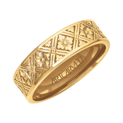 6MM Carved Wedding Band