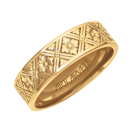 6MM Carved Wedding Band