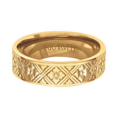 6MM Carved Wedding Band