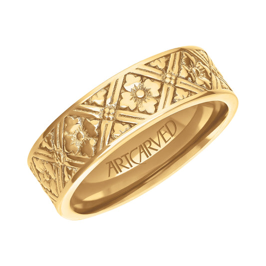 7MM Carved Wedding Band