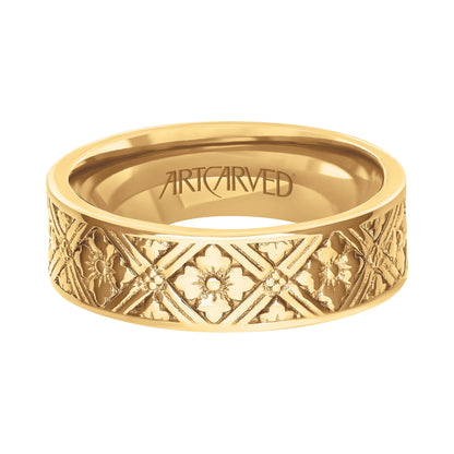 7MM Carved Wedding Band