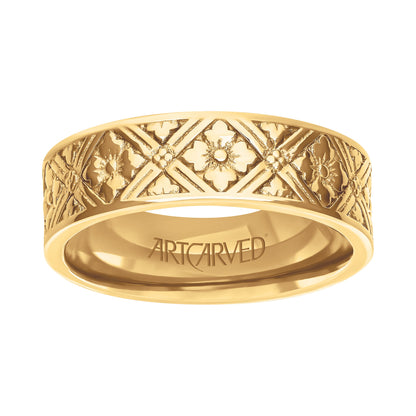 7MM Carved Wedding Band