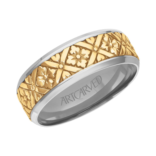 7.5MM Carved Wedding Band