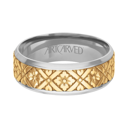 7.5MM Carved Wedding Band