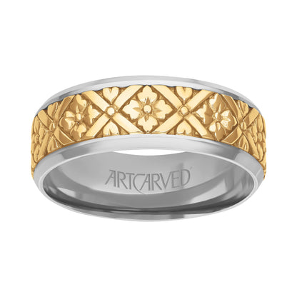 7.5MM Carved Wedding Band