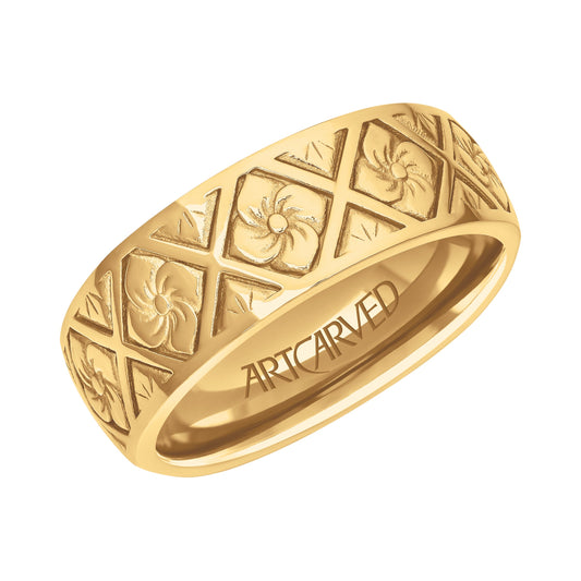 8MM Carved Wedding Band