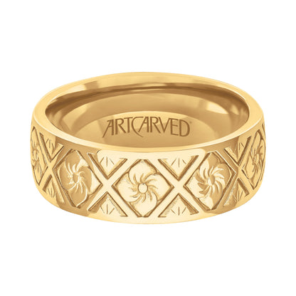 8MM Carved Wedding Band