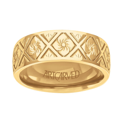 8MM Carved Wedding Band
