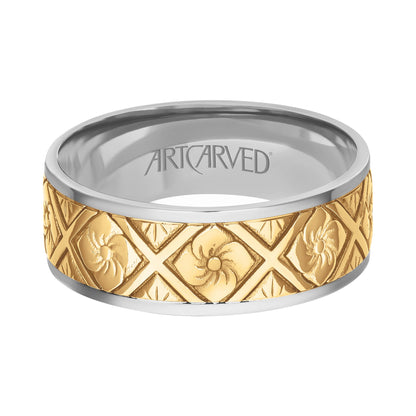 7.5MM Carved Wedding Band