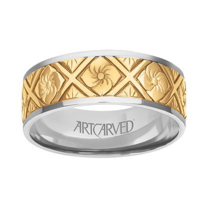 7.5MM Carved Wedding Band