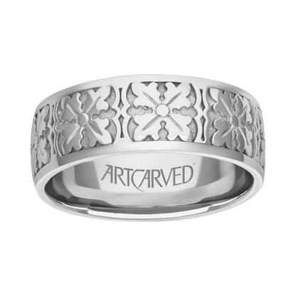 8MM Carved Wedding Band