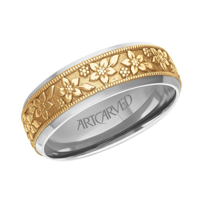 7MM Carved Wedding Band
