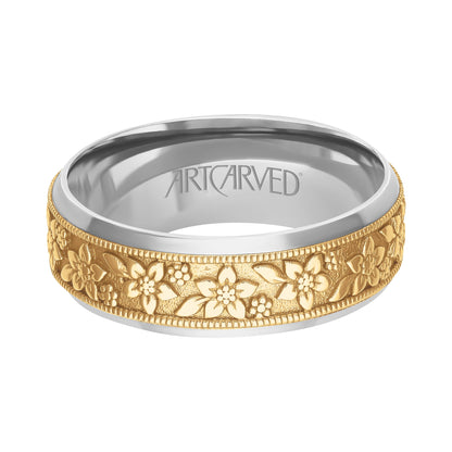 7MM Carved Wedding Band