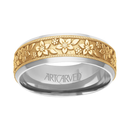 7MM Carved Wedding Band