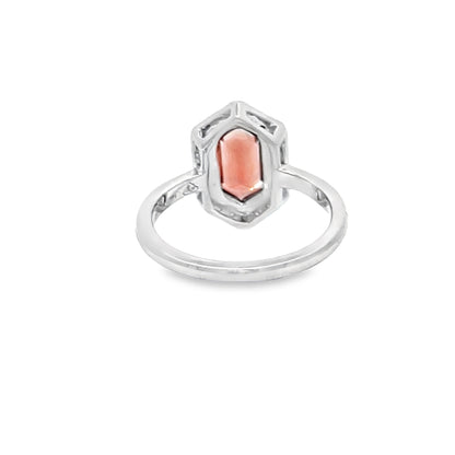 Elegant Sunstone and diamond Diamond Ring