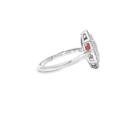 Elegant Sunstone and diamond Diamond Ring