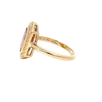 Elegant Sunstone Diamond Ring