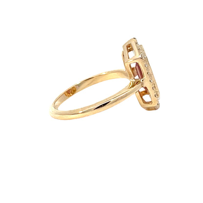 Elegant Sunstone Diamond Ring