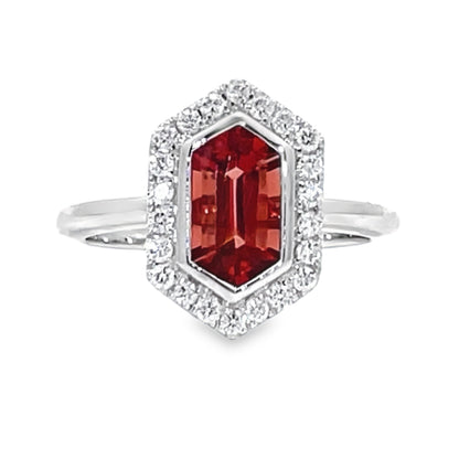 Elegant Sunstone and diamond Diamond Ring