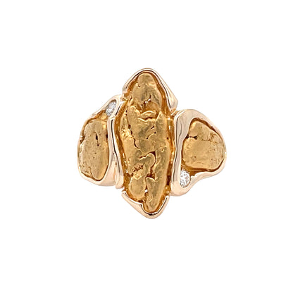 Custom Men’s Gold Nugget Ring