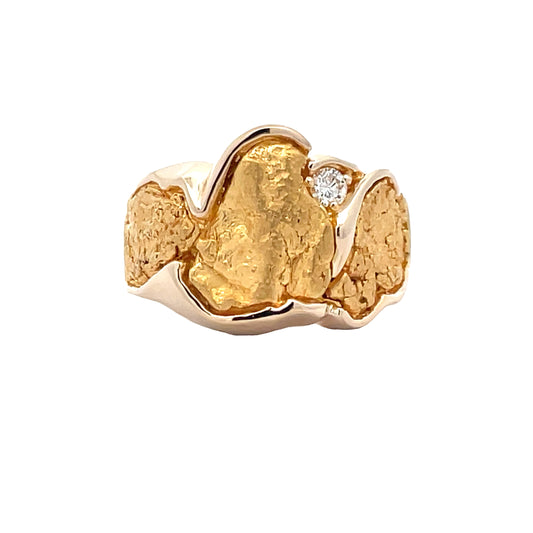 Elegant Gold Nugget Ring
