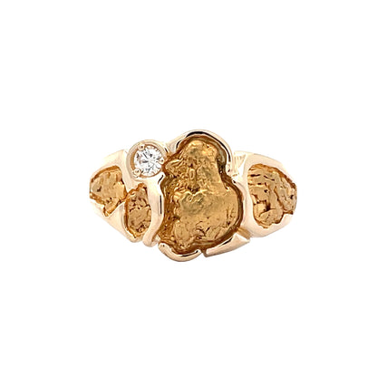 Elegant Gold Nugget Ring