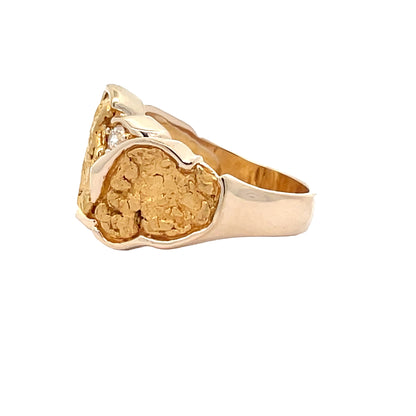 Elegant Gold Nugget Ring