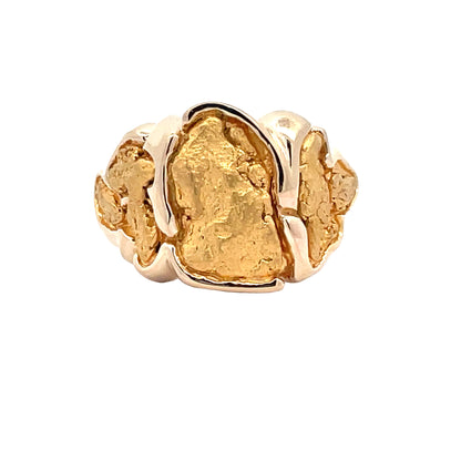 Elegant Gold Nugget Ring
