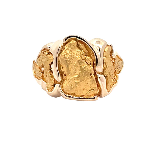 Elegant Gold Nugget Ring