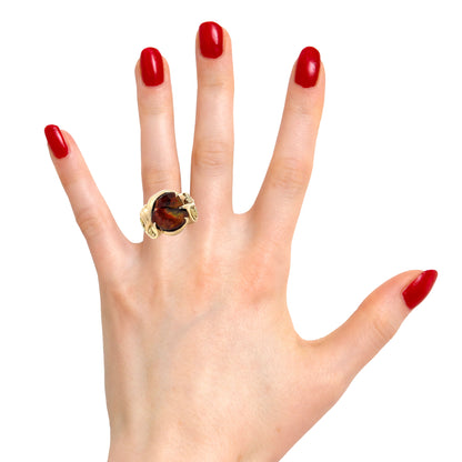 Amber Glow Gold Ring