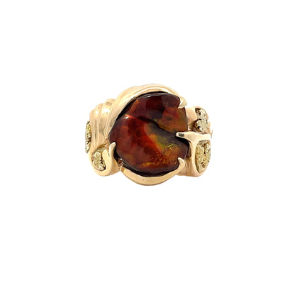 Amber Glow Gold Ring