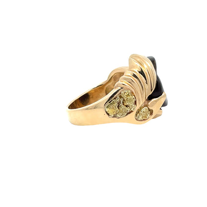 Amber Glow Gold Ring