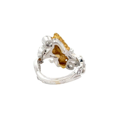 Ladies Gold Nugget Diamond Ring