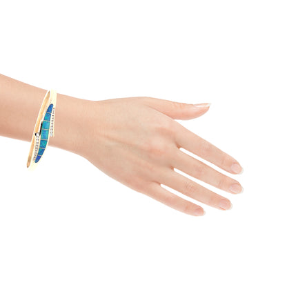 Elegant Opal Inlay Bracelet