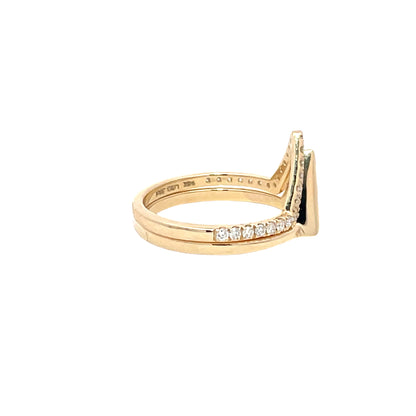 Elegant Mother of Pearl Triangle Gold Ring