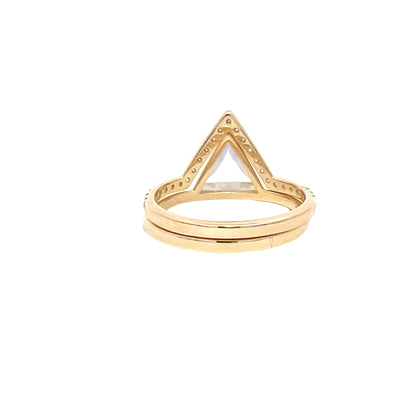 Elegant Mother of Pearl Triangle Gold Ring