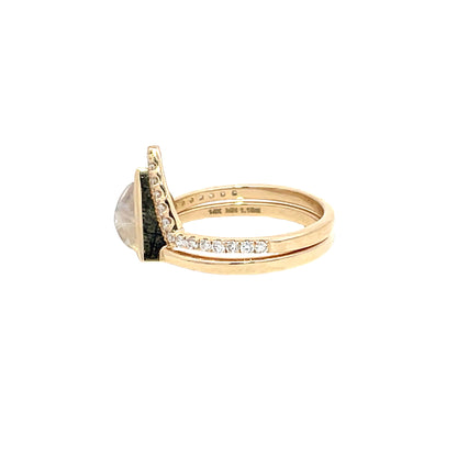 Elegant Mother of Pearl Triangle Gold Ring