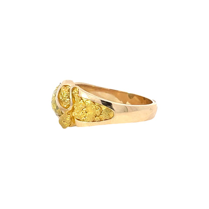 Men's Gold Nugget / Gold veined Quartz Ring