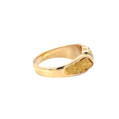 Men's Gold Nugget / Gold veined Quartz Ring