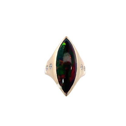 Elegant Opal Ring with Diamond Accents