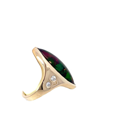 Elegant Opal Ring with Diamond Accents