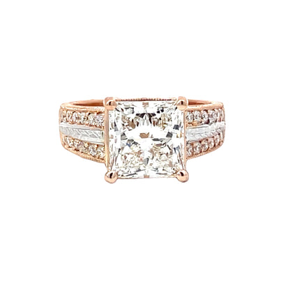 Princess cut UltraFire lab grown Diamond Ring