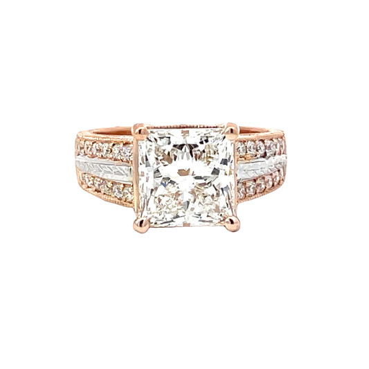 Princess cut UltraFire lab grown Diamond Ring