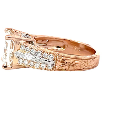 Princess cut UltraFire lab grown Diamond Ring