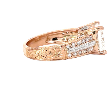 Princess cut UltraFire lab grown Diamond Ring