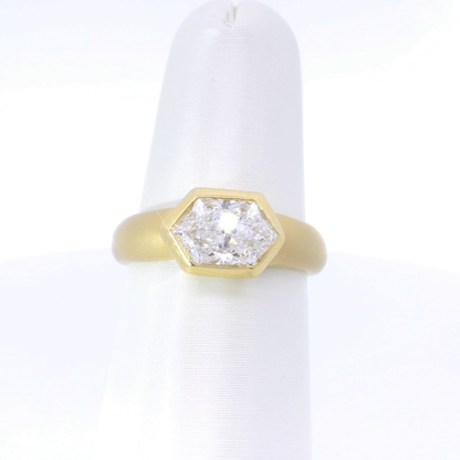 Elegant Hexagonal Diamond Ring