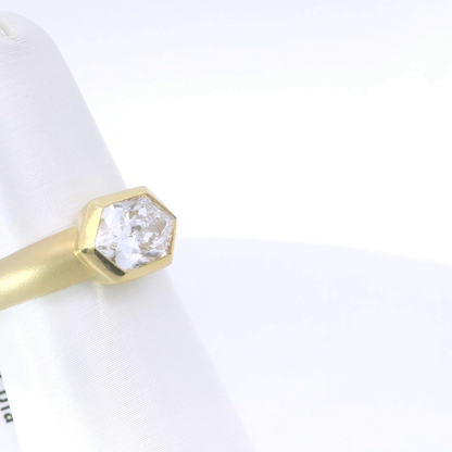 Elegant Hexagonal Diamond Ring
