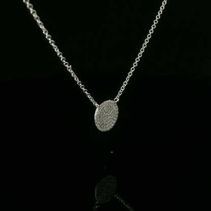 Micro Pave’ Diamond Disc Pendant / Necklace