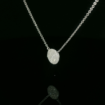 Micro Pave’ Diamond Disc Pendant / Necklace