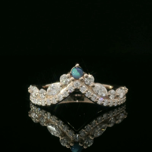 Elegant Diamond Crown Ring